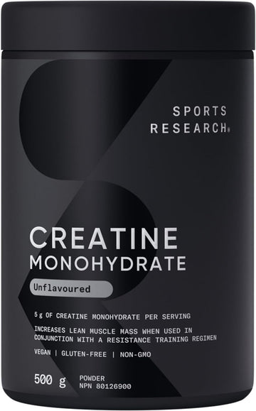 Sports Research Creatine Monohydrate - Gain Lean Muscle, Improve Perfo