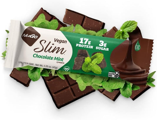 Nugo Slim Dark Chocolate Mint, 18g Vegan Protein, 3g Sugar, 6g Fiber, 4 Pounds