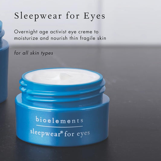 Bioelements Sleepwear for Eyes - 0.5   - Night Anti-Aging Eye Cream - Moisturize, Hydrate & Reduce Appearance of Fine Lines & Wrinkles - Vegan, Gluten Free - Never Tested on Animals