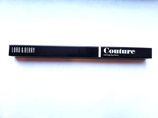 Lord & Berry COUTURE KOHL KAJAL Eyeliner Pencil, Long Lasting Soft Gel based Eye Liner for Women With Smudgeable Soft Finish to give Smoldering Sexy Look to Eyelids, Cruelty Free Makeup - Deep Black