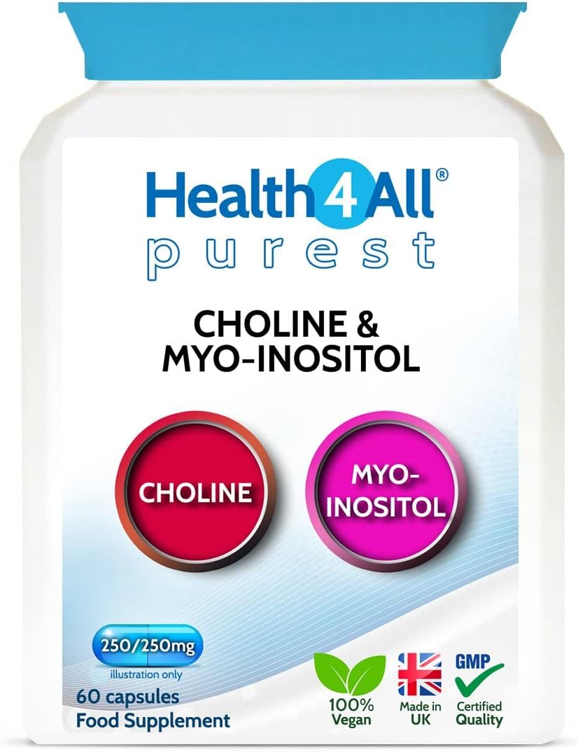 Choline 250 mg & Myo-Inositol 250mg 60 Capsules (V) Purest - Titanium 53 Grams
