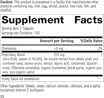 Standard Process Okra Pepsin E3 - Whole Food Digestion And Digestive H3.99 Ounces