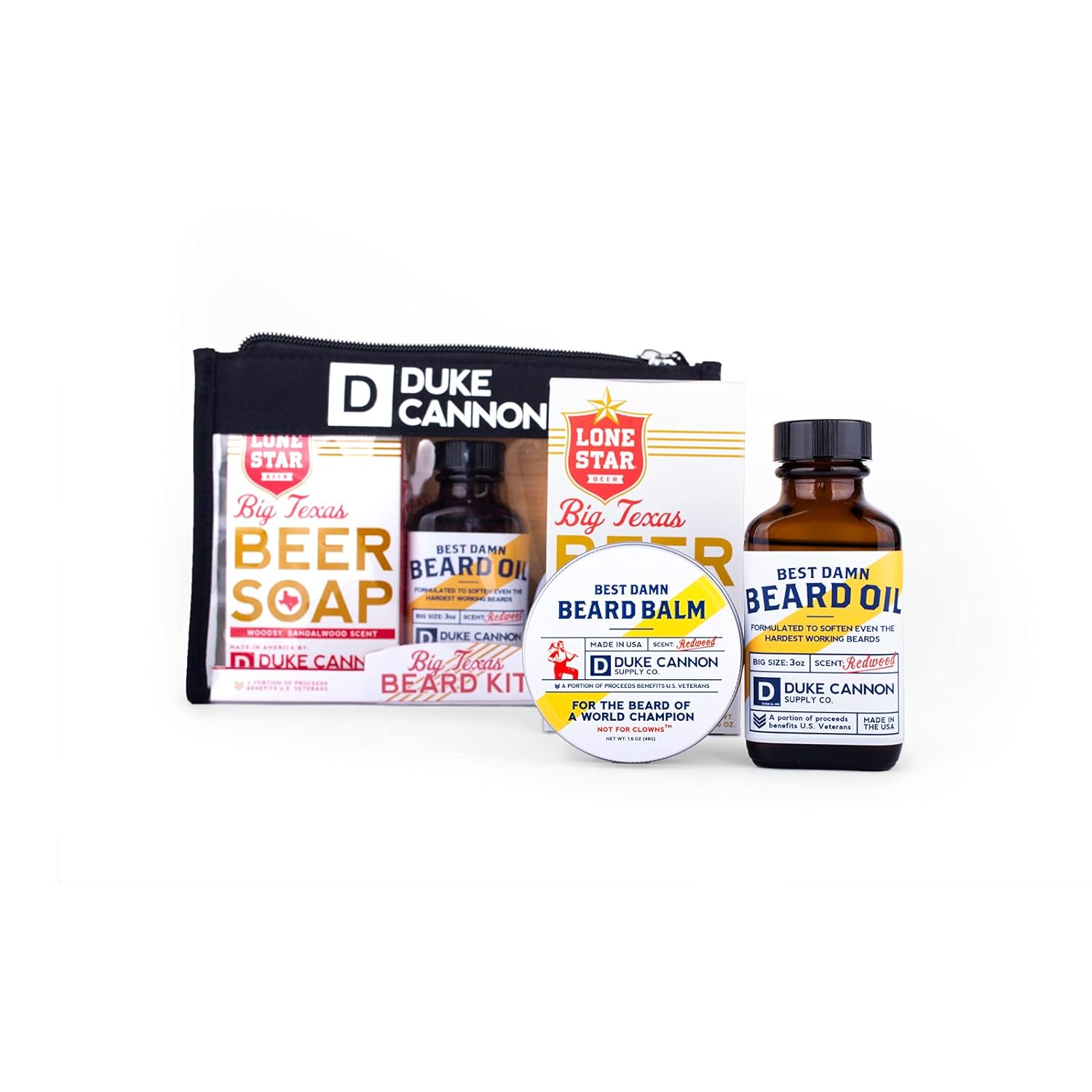 Duke Cannon Supply Co. Best Beard and Soap Kit for Men: Beard Balm and Beard Oil + Beer Soap, 10