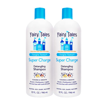 Fairy Tales Tangle Tamer Super Charge Detangling Shampoo for Kids - Paraben Free, Sulfate Free, Gluten Free, Nut Free - 32  (2 Pack)