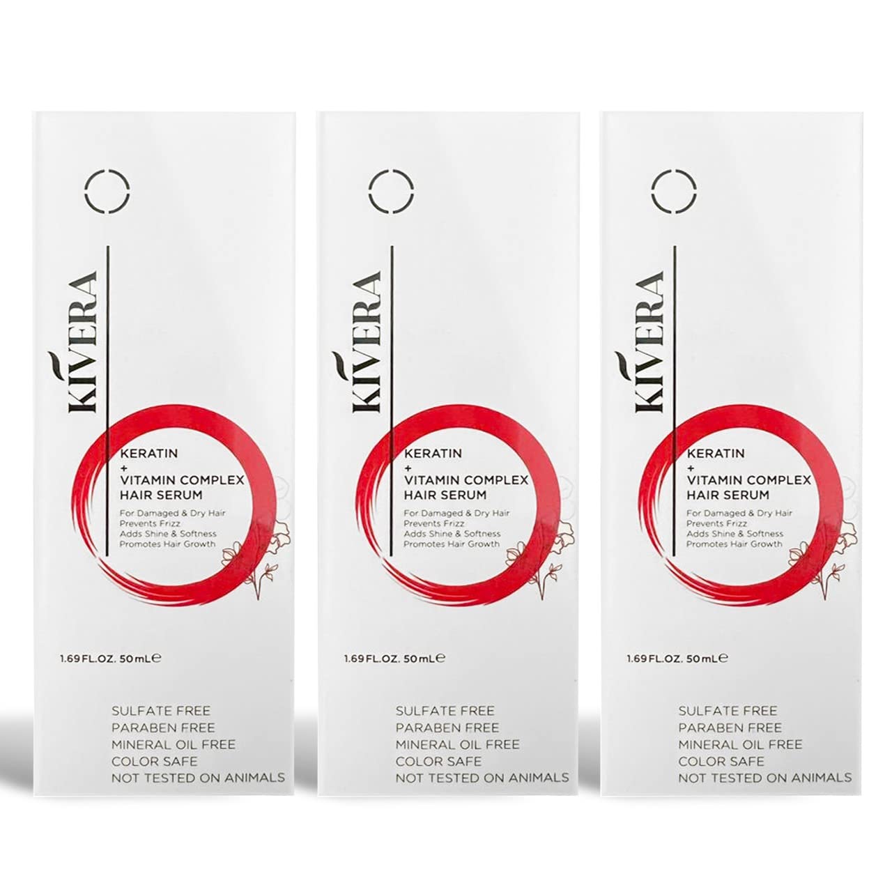 Keratin + Vitamin Complex Hair Serum - Hair Serum for Hair Growth - Hair Serum for Frizzy and Damaged Hair - Anti Frizz Hair Serum for Men & Women, 3 Pack