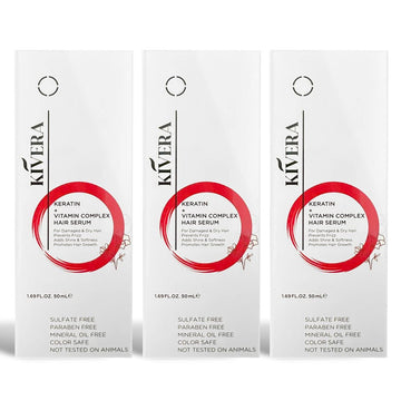 Keratin + Vitamin Complex Hair Serum - Hair Serum for Hair Growth - Hair Serum for Frizzy and Damaged Hair - Anti Frizz Hair Serum for Men & Women, 3 Pack