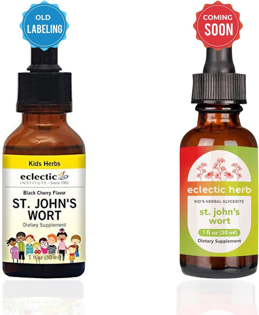 Eclectic Institute Kids Herbs - St. John's Wort, Black Cherry Flavor | Herbal Health Supplement, Promotes a Positive Moo