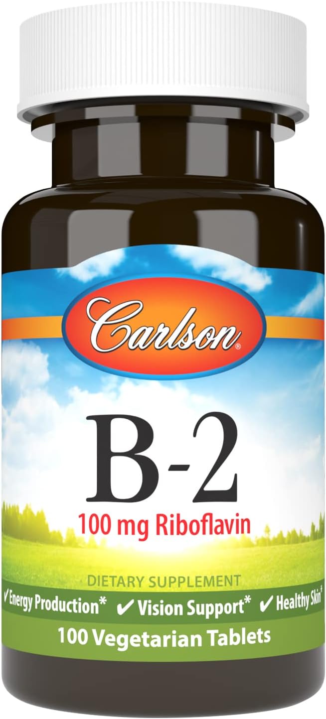 Carlson - B-2, 100 mg Riboflavin, Energy Production, Vision Support &