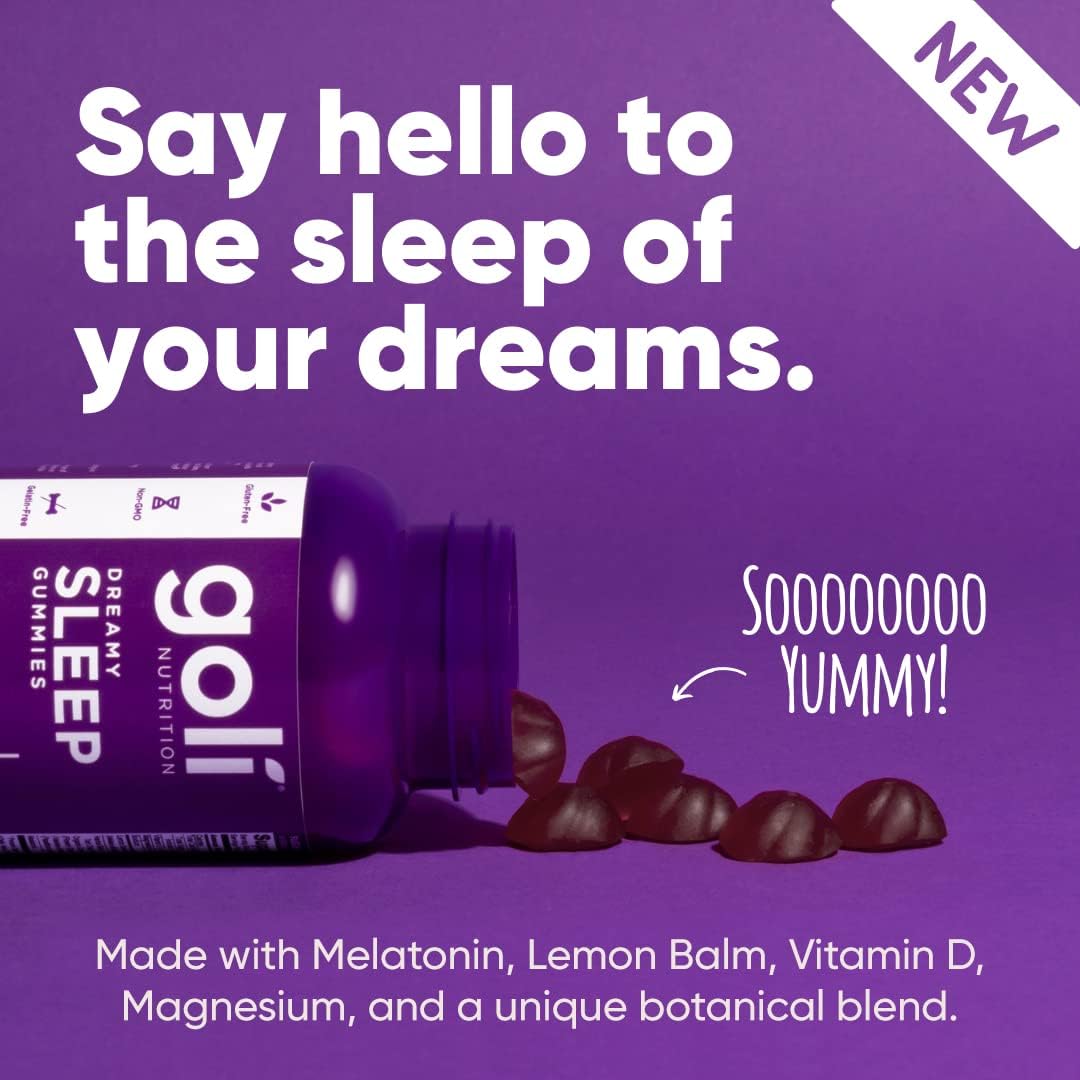 Goli Dreamy Sleep Gummy - 180 Count - Melatonin, Vitamin D, Magnesium,