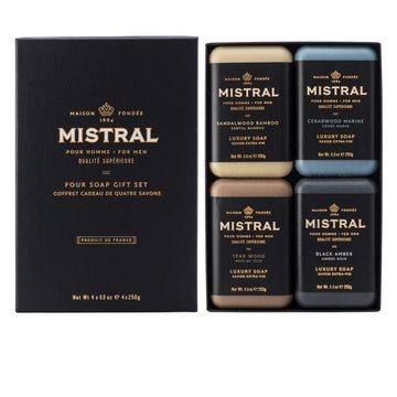 Mistral Men's Bar Soap Organic, 4 Bar Set