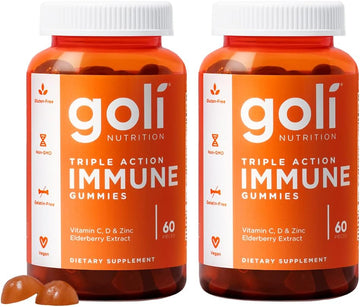 Goli Immune Vitamin Gummy - 120 Count - Elderberry, Vitamin C, D & Zin