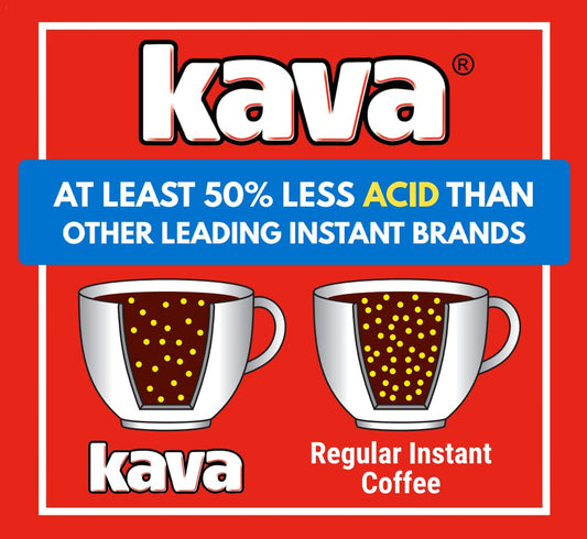 Kava Low Acid Instant Coffee Bundle Gift Set, Glass Jar & 20 Single Serve Stick Packets for On-The-Go & Travel