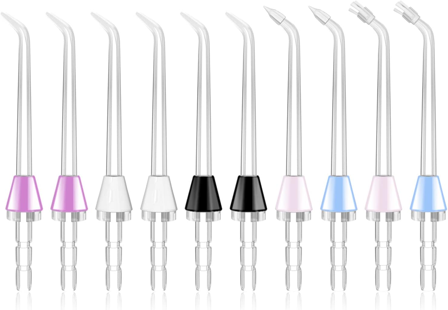 MySmile 10 PCS Replacement Jet Tips Oral Irrigator Nzle Set Compatible with Waterpik Water osser, Includes Classic Tips Periodontal Pocket Tips and Plaque Seeker Tips