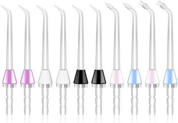 MySmile 10 PCS Replacement Jet Tips Oral Irrigator Nzle Set Compatible with Waterpik Water osser, Includes Classic Tips Periodontal Pocket Tips and Plaque Seeker Tips