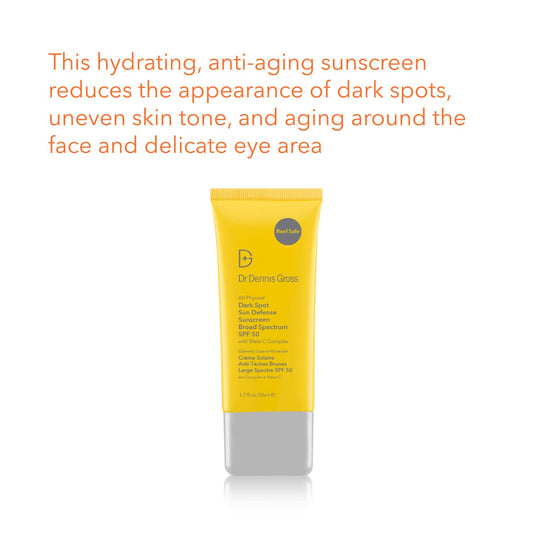 Dr. Dennis Gross Dark Spot Sun Defense Sunscreen Broad Spectrum SPF 50: for Sun Damage, Dark Spots, Uneven Skin Tone, Fine Lines, and Wrinkles, 1.7