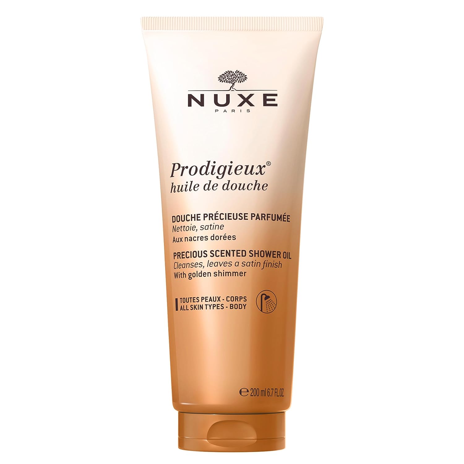 NUXE Prodigieux Vegan Body Wash | Luxurious, Scented & Moisturizing Body Cleanser Made in France, 6.7