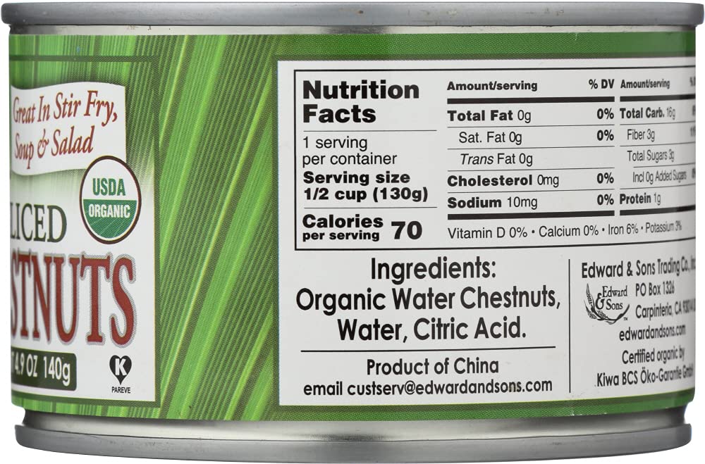 Native Forest Water chestnut Sliced , 8 oz