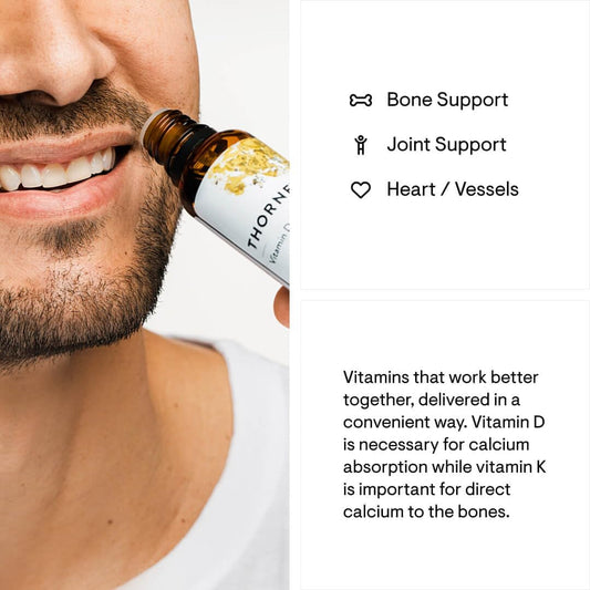 Thorne - Vitamin D + K2 Liq with a metered Dispenser - Vitamins D3 and K2 to Support Healthy Bones and Muscles* - 1   (30 ml) - 600 Servings