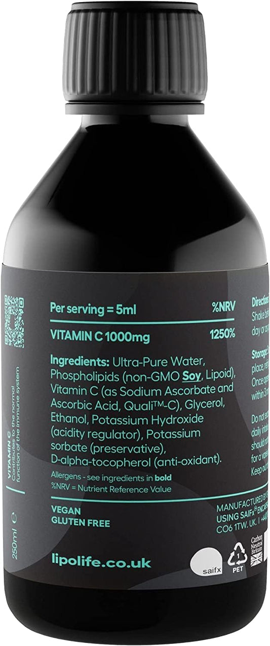 LVC2 liposomal Vitamin C 250ml - Phospholipids from Sunflower Lecithin640 Grams