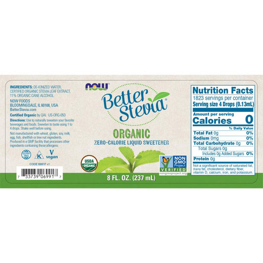 Stevia Extract Organic Now Foods 8 oz Liquid