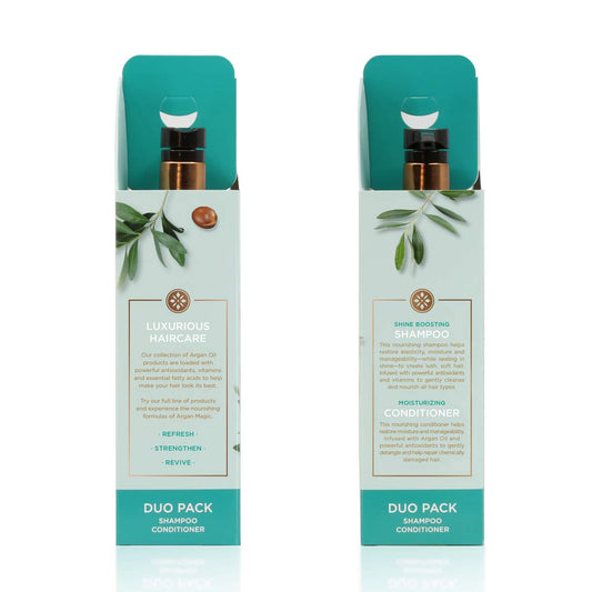 Argan Magic Shine Boosting Shampoo & Moisturizing Conditioner Duo - Gently Cleanses, Boosts Shine, Controls Frizz, Restores Moisture, Detangles | Made in USA, Paraben Free, Cruelty Free (32 )