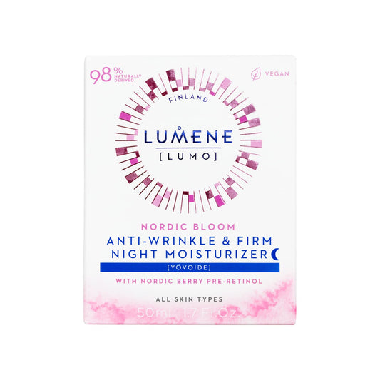Lumene Anti Wrinkle & Firm Night Moisturizer - Nordic Berry Pre Retinol Night Cream to Reduce Appearance of Fine Lines and Wrinkles - Anti Aging Skin Care Face & Neck Cream (50)
