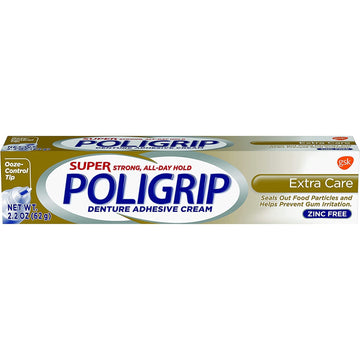 Super Poligrip Extra Care Denture Adhesive Cream with Poliseal - 2.2  - 2 pk