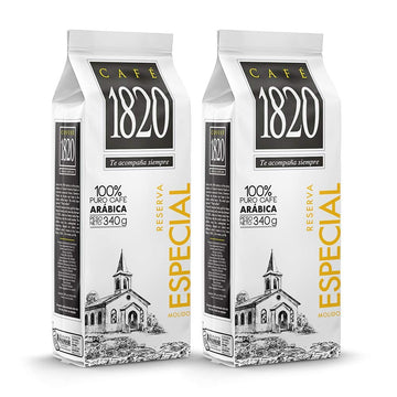 Café 1820 - Special Reserve - Premium Ground Coffee 100% Arabica Costa Rican Medium/Dark Roast Coffee Grounds, High Altitude Coffee With Aroma & Fruity Notes 2 Pack