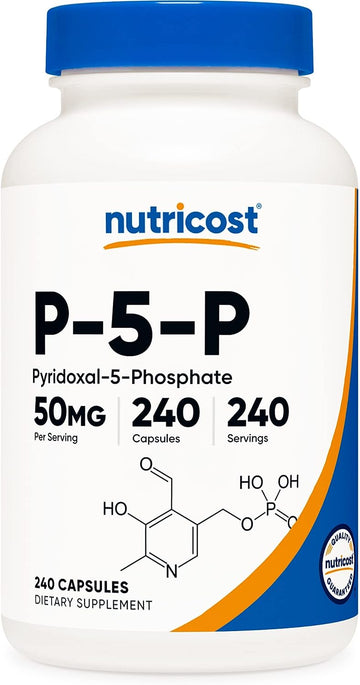 Nutricost P5P Vitamin B6 Supplement 50mg, 240 Capsules (Pyridoxal-5-Phosphate) - Vegetarian Friendly, Non-GMO, Gluten Free