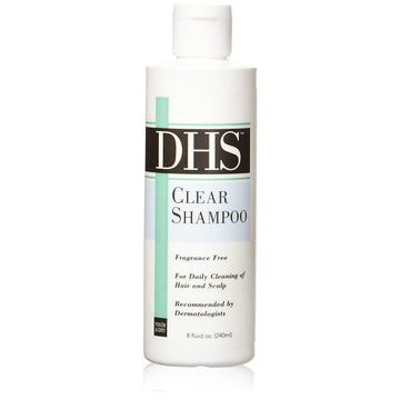 DHS Clear Shampoo Fragrance Free, 8  (Pack of 2)