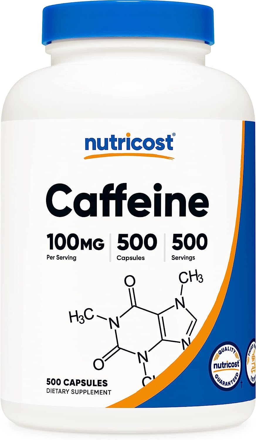 Nutricost Caffeine Pills 100mg, 500 Capsules