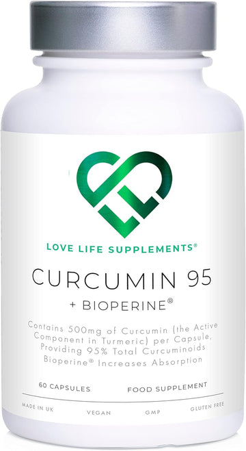 Curcumin 95 + Bioperine? by LLS | High Strength Turmeric Curcumin Caps0.5 Grams