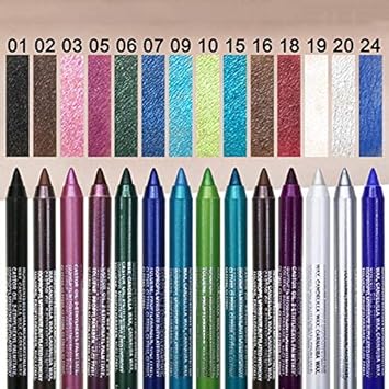 Multi Color Eyeshadow Eyeliner, Metallic Glossy Smoky Eyeliner, Long Lasting Professional Eye Makeup Eyeliner Waterproof Eyeliner Pen Eye Cosmetics Makeup Tools (01 Black)