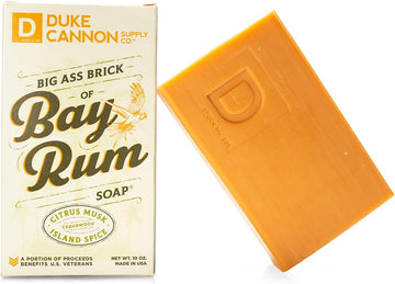 Duke Cannon Supply Co. Big Brick of Bay Rum Soap, 10  - Superior Grade Men's Soap with Aromatic Summer Scent of Citrus Musk, Cedarwood and Island Spice