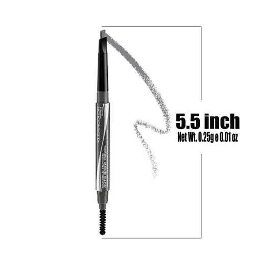 Professional Makeup Double Action Auto EyeBrow Pencil Eye Brow Waterproof BeutiYo + Free Zipper Bag (APE2877 : Slate)