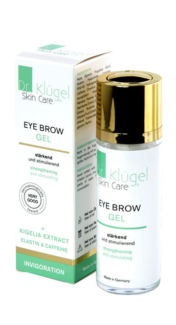 Dr. Klügel Eye Brow Gel, Kigelia Extract Elastin and Caffeine Invigoration, Strengthening and Stimulating Waterproof Eyebrow Gel, Parabens & Silicone-Free- 30 ml
