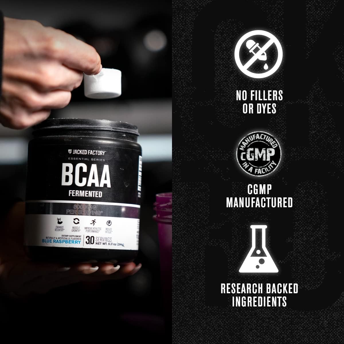 BCAA Powder (Fermented) - 6g Branched Chain Essential Amino Acid Suppl