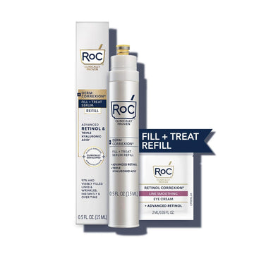 RoC Derm Correxion REFILL CARTRIDGE for Fill + Treat Advanced Retinol Serum, Wrinkle Filler Treatment with Hyaluronic Acid for Forehead Wrinkles, Crow's Feet, Eleven Wrinkles & Laugh Lines, 15