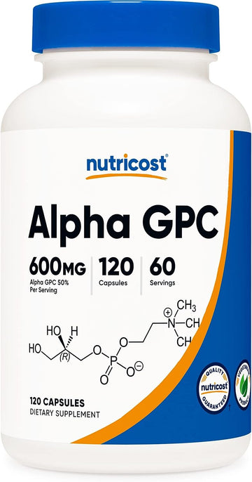 Nutricost Alpha GPC 600mg, 120 Vegetarian Capsules - Non-GMO and Gluten Free, 300mg Per Capsule