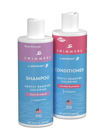 Newton Bay Hair Care Bundle | Swimmers Shampoo and Swimmers Conditioner to Keep Your Hair Chlorine Free | Cleans, Restores and Protects Hair after Swimming