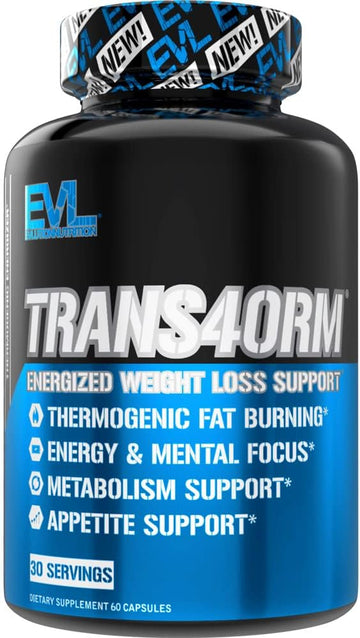 Evl Thermogenic Fat Burner Support - Fast Acting Weight Loss Energy And Appetite Support - Trans4Orm Green Tea Fat Burner And Weight Loss Support Supplement For Men And Women