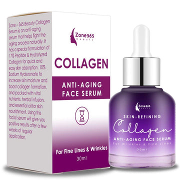 Zone - 365 Collagen Serum for Face with Hyaluronic Acid and Herbal Ingredients to Heal, Plump, and Reduces Wrinkles - 1