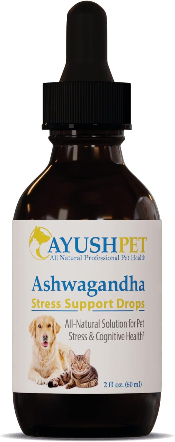Ayush Pet Stress Support Ashwagandha Drops, Calm and Focus f
