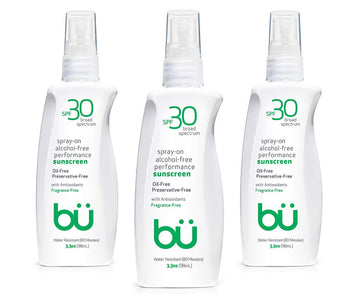 Bu SPF 30 Ultrafine WOWmist Sunscreen Spray - Clear, Non Greasy, Non Comedogenic. Sweat & Water-Resistant. 100% Vegan and Cruelty-Free. Travel, Sport, Sensitive Skin(Pack of 3)