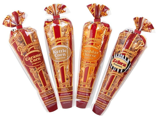 Popcornopolis Popcorn 12 Cone Snack Pack (Gift cone)