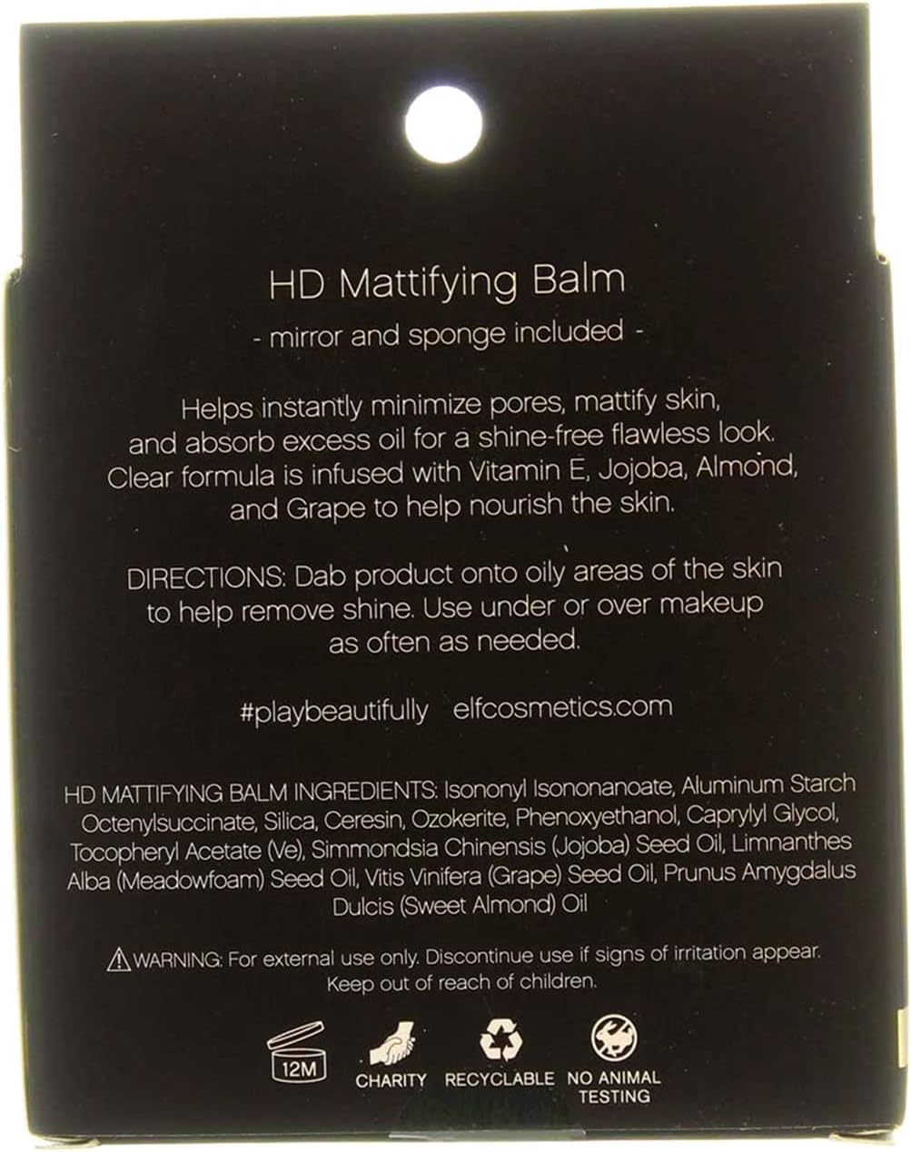 e.l.f. HD Mattifying Balm for use as a Foundation for Your M