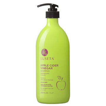 Luseta Apple Cider Vinegar Shampoo for Damaged and Oily Hair -Infused with Pyrus Malus for Clarify & Stimulation, Sulfate Free Paraben Free 33.8