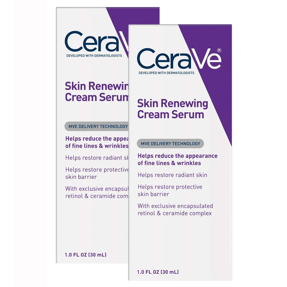 CeraVe Anti Aging Cream Serum | 2 Pack (1  Each) | Hydrating Serum for Radiant Skin | Fragrance Free