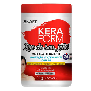 Skafe - Linha Keraform (Liso do Seu Jeito) - Mascara Hidratacao e Fortalecimento 1 Kg - (Keraform (Smooth Your Way) Collection - Moisturizing and Strengthening Mask Net 33.81 Oz)