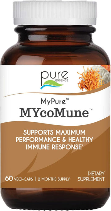 MYcoMune Immune Support Supplement - Concentrated Organic Mushroom Powder Supplements - Reishi, Lion's Mane, Cordyceps,